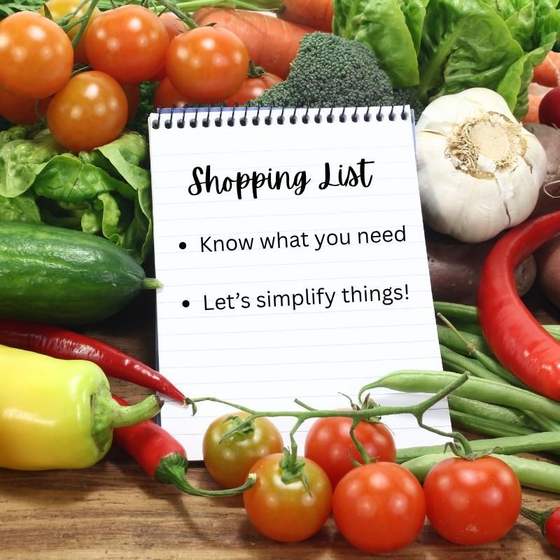 Nutritionist and gut health naturopath helps clients by giving shopping lists and food plans to simplify the process