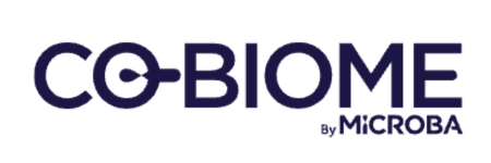 Co-Biome by Microba logo in purple on a white background
