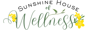 Logo of Sunshine House of Wellness with yellow herbal flowers